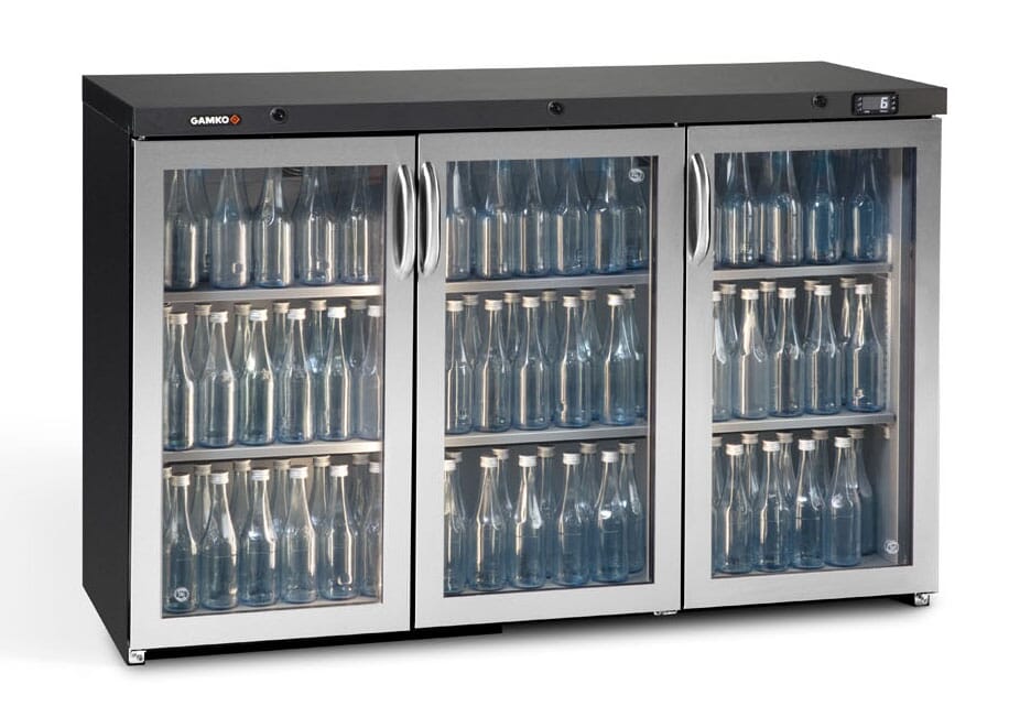 Gamko Maxiglass MG3/150RCS Right Hand Hinged Undercounter Stainless Steel Bottle Cooler 150 Litres main image 1